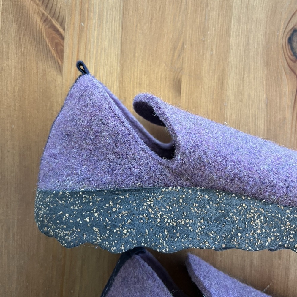 Asportuguesas Women's City Purple Slip On Wool Shoes Size 38 US 7-7.5 Cork Sole - Picture 2 of 11